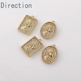 14k Gold Retro Queen Zircon Pendant DIY Jewelry Making Materials