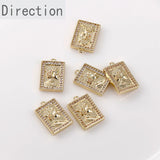 14k Gold Retro Queen Zircon Pendant DIY Jewelry Making Materials