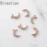 14k Gold-clad Diamond Zircon Moon Star Pendant