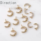 14k Gold-clad Diamond Zircon Moon Star Pendant
