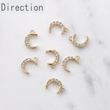 14k Gold-clad Diamond Zircon Moon Star Pendant