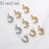 14k Gold-clad Diamond Zircon Moon Star Pendant