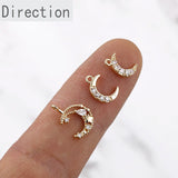 14k Gold-clad Diamond Zircon Moon Star Pendant