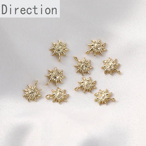 14k Gold-clad Mini Sun Pendant DIY Jewelry Copper Plated