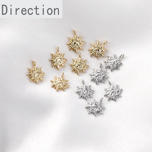 14k Gold-clad Mini Sun Pendant DIY Jewelry Copper Plated