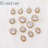 14k Zircon Water Drop Chain Pendant for DIY Earrings Necklace Bracelet