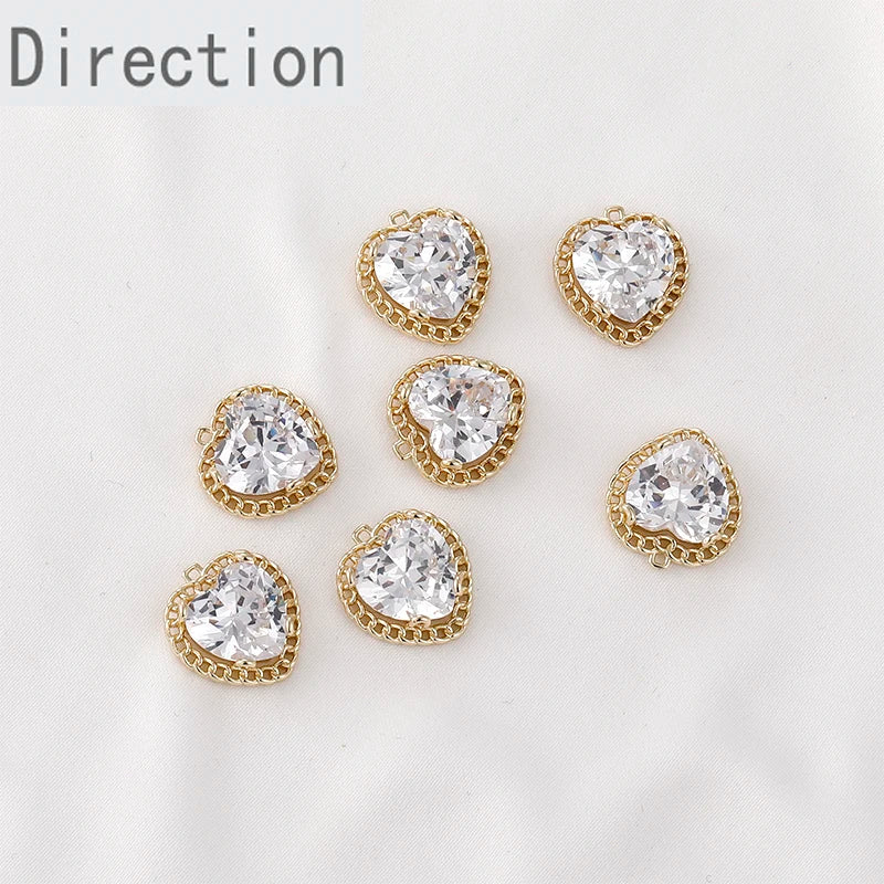 14k Zircon Water Drop Chain Pendant for DIY Earrings Necklace Bracelet