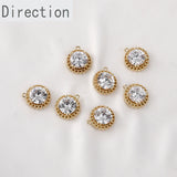 14k Zircon Water Drop Chain Pendant for DIY Earrings Necklace Bracelet