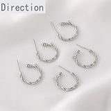14k Gold-covered Twisted Twist C-shaped Earrings