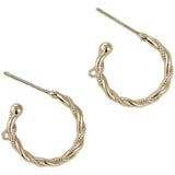 14k Gold-covered Twisted Twist C-shaped Earrings