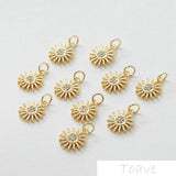 14k Sun Zircon Pendant Earring DIY Accessory Set