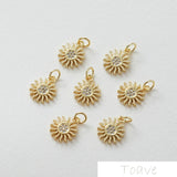 14k Sun Zircon Pendant Earring DIY Accessory Set