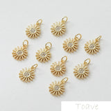 14k Sun Zircon Pendant Earring DIY Accessory Set
