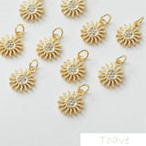 14k Sun Zircon Pendant Earring DIY Accessory Set
