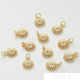 14k Sun Zircon Pendant Earring DIY Accessory Set
