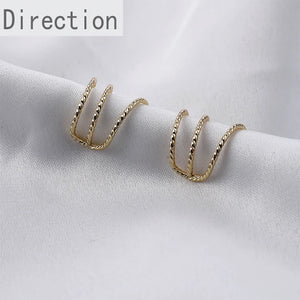 14k Gold-plated Copper-plated True C-type Ear Clip Split Flower