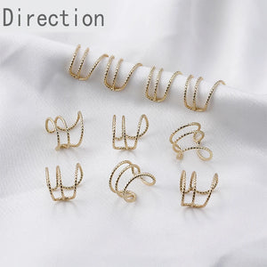 14k Gold-plated Copper-plated True C-type Ear Clip Split Flower