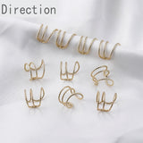 14k Gold-plated Copper-plated True C-type Ear Clip Split Flower
