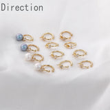 14k Gold-plated Ear Clip with Zircon & Pearl DIY Earring Material