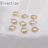 14k Gold-plated Ear Clip with Zircon & Pearl DIY Earring Material