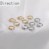 14k Gold-plated Ear Clip with Zircon & Pearl DIY Earring Material