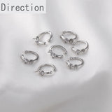 14k Gold-plated Ear Clip with Zircon & Pearl DIY Earring Material