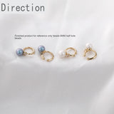 14k Gold-plated Ear Clip with Zircon & Pearl DIY Earring Material