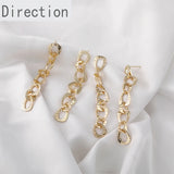 14k Gold-plated Snake Print Long Chain Earrings