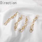 14k Gold-plated Snake Print Long Chain Earrings