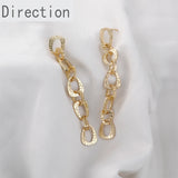 14k Gold-plated Snake Print Long Chain Earrings
