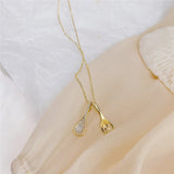 Colorful Rainbow Zircon Necklace 14k Plated Lady Charm Clavicle Jewelry Gift