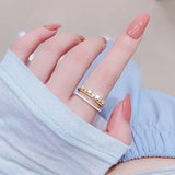 14k Plated Adjustable Pearl Rings Set - Elegant Feminine Gift