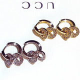 14k Plating Round Shine Earrings Charm Delicate Ear Stud Lady Jewelry