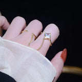 14k Double Finger Zircon cz Wedding Ring
