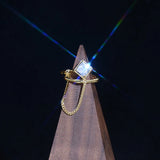 14k Double Finger Zircon cz Wedding Ring