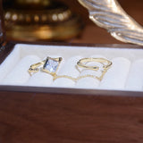 14k Double Finger Zircon cz Wedding Ring