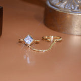 14k Double Finger Zircon cz Wedding Ring