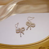 14k Diamond Zircon Bow Earrings for Ladies Party Jewelry
