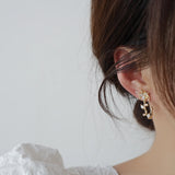 14k Gold Plated Crystal Flower Stud Earrings for Women