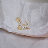 14k Gold Plated Crystal Flower Stud Earrings for Women