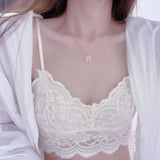 14k Leaf Clover Clavicle Chain Necklace for Woman