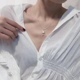 14k Gold Plated Diamond Lock Leaf Clover Key Pendant Necklace