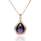 14k Rose Choker Chain Mermaid Necklace Purple Amethyst Diamond Jewelry