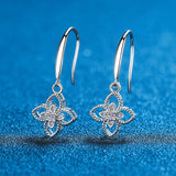 14k Moissanite Flower Dangle Earrings