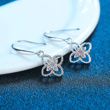 14k Moissanite Flower Dangle Earrings