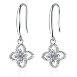 14k Moissanite Flower Dangle Earrings