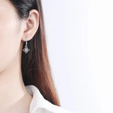14k Moissanite Flower Dangle Earrings