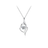 14k Moissanite Heart Pendant Wedding Necklace