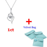 14k Moissanite Heart Pendant Necklace Wedding Jewelry