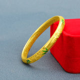 14k Yellow Enamel Hand Chain Bracelet Bangles Wedding Jewelry